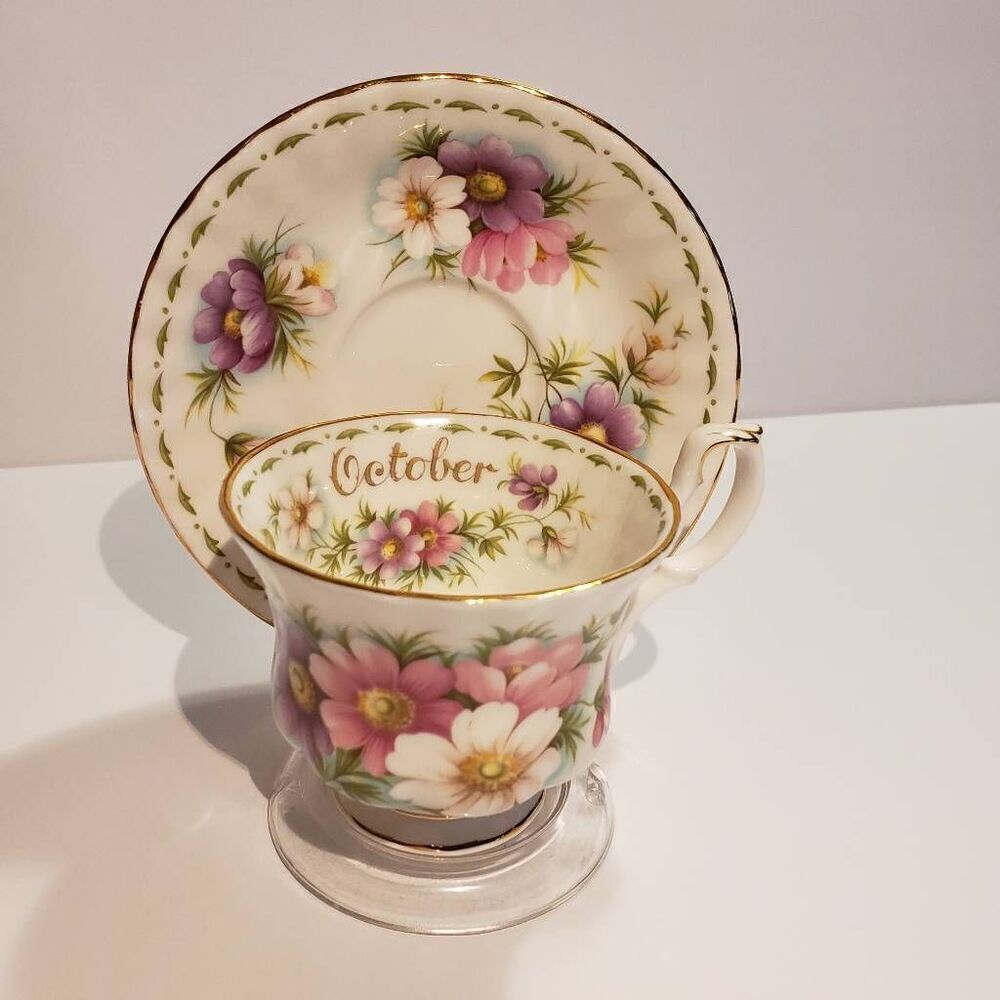 Royal Albert Bone China England Flower of the Month Cosmos 1970